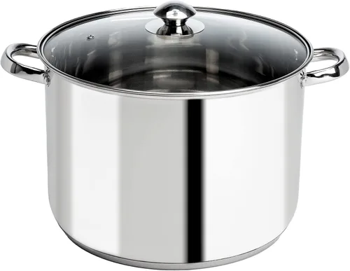 Miniatura 10 de Olla sopera de acero inoxidable Ecolution, olla de cocina lista para inducción con tapa de vidrio, apta para horno, olla de sopa apta