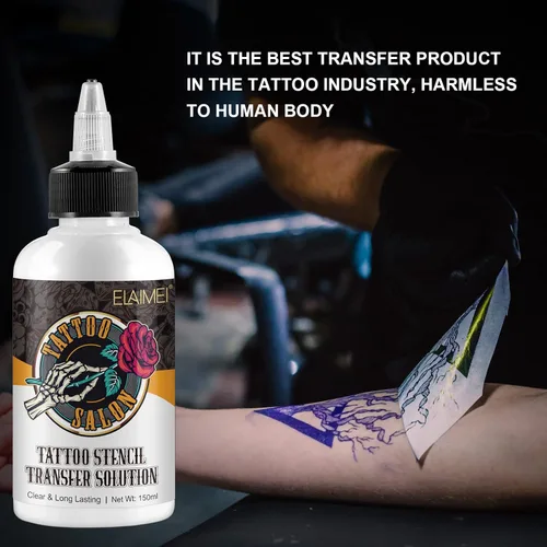 Miniatura 3 de 2 plantillas de tatuaje, solución de gel de 5.1 fl oz, plantilla profesional de transferencia de gel para tatuaje, imprimación, gel crema