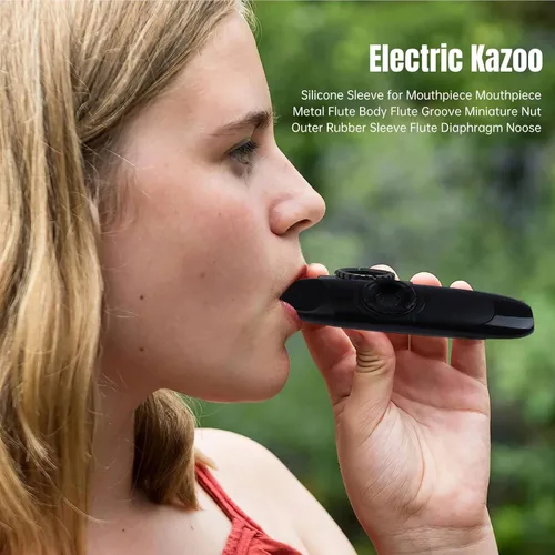 Miniatura 5 de Kazoo eléctrico, Kazoo eléctrico 4.3 con pastilla, instrumento musical de tono ajustable, Kazoo profesional con diafragmas de flauta, adaptador 3.5