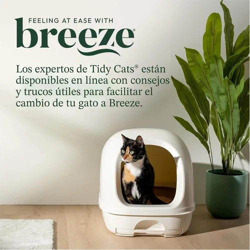 Miniatura 7 de Purina Tidy Cats Breeze - Kit de sistema de caja de arena para gatos cubierta con arena de pellets para gatos, caja de arena con capucha y Blanco