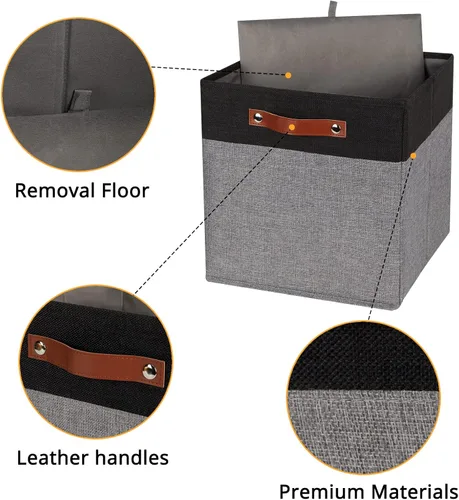 Miniatura 6 de DULLEMELO Cajas de almacenamiento para estantes, almacenamiento de armario, contenedores resistentes para organización del hogar para regalos
