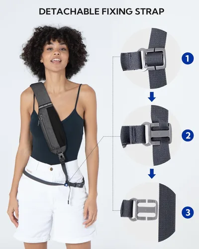Miniatura 15 de WATERFLY Bolsa pequeña de senderismo: mochila cruzada para el pecho, mochila para hombres y mujeres con correa de hombro agradable a la piel