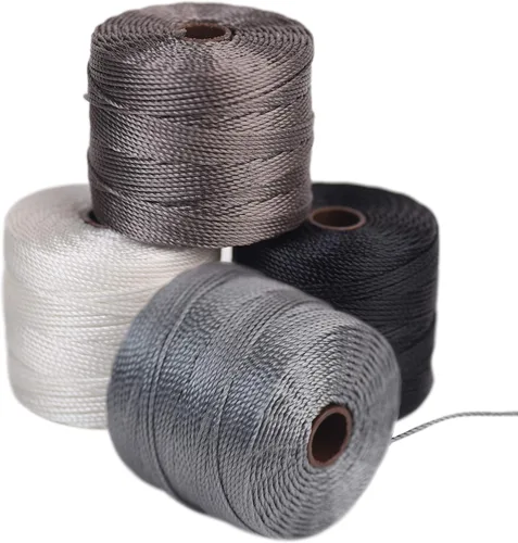 Miniatura 75 de The Beadsmith S-Lon Cordón para Cuentas – Cordón de Nylon Torcido de 0.5 mm para Ensartar, Paquete de 4, Mezcla de Neutrales Fríos, TEX210, 77