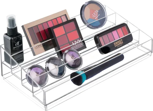 Miniatura 2 de iDesign Organizador de cosméticos y esmaltes de uñas en niveles, colección Clarity, 12.75 pulgadas x 6.5 pulgadas x 3.75 pulgadas, transparente