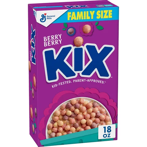 Miniatura 11 de Kix Cereal de desayuno de grano entero, bolitas de cereal de maíz crujientes, tamaño familiar, 18 oz