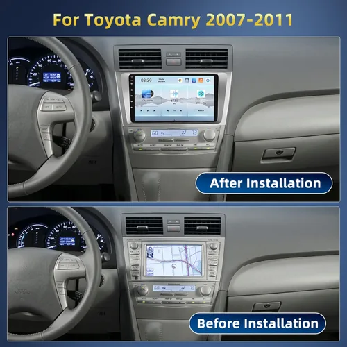 Miniatura 3 de [4+64G] Qualcomm 8 Core Radio para Toyota Camry 2007-2011, Android 15 9 pulgadas pantalla táctil estéreo de coche con inalámbrico CarPlay/Android