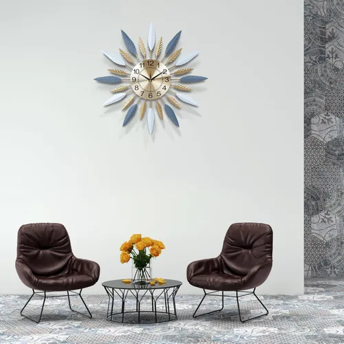 Miniatura 4 de Lafocuse Reloj de pared grande silencioso de 23 pulgadas para decoración de sala de estar, reloj de pared decorativo de mediados de siglo, reloj