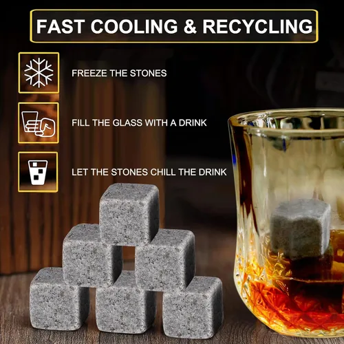 Miniatura 4 de Juego de 8 piedras de whisky con caja de regalo de madera para los amantes del whisky, gran regalo de whisky para hombres, papá, marido, amigo