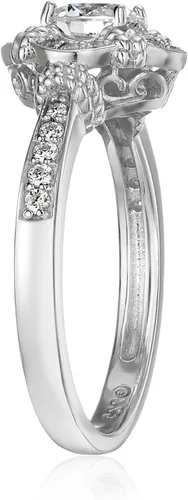 Miniatura 2 de Tienda Essentials Anillo antiguo de plata de ley chapado en platino con elementos infinitos con circonita cúbica enmarcada