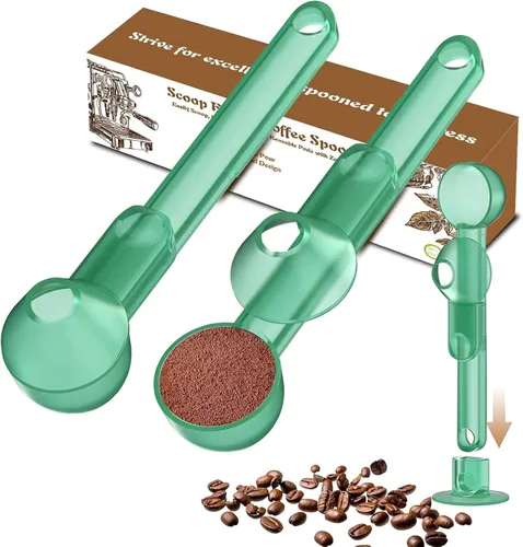 Miniatura 13 de Cuchara de café con embudo para café molido, proteína en polvo y té, para recarga reutilizable de taza K, 2 cucharadas sin desorden, diseño de Negro