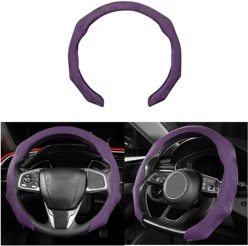 Miniatura 9 de Mandark - Funda para volante de auto de ante, protector para volante de vehículo deportivo que se ajusta a 15 pulgadas, accesorios de decoración