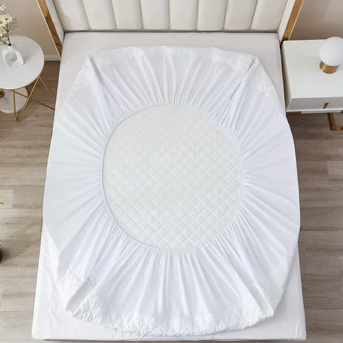 Miniatura 5 de Protector de colchón 100% impermeable, acolchado y refrescante, bolsillo profundo de 13 a 15 pulgadas, suave y transpirable, lavable a máquina, sin