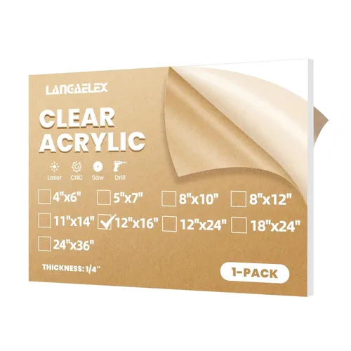 Miniatura 8 de Láminas de Plexiglás de 1/4" (6mm) de Grosor - 1 Paquete de Láminas Acrílicas Fundidas Transparentes de 4x6 para Corte Láser, Marcos de Fotos