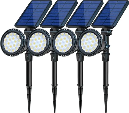 Miniatura 13 de Focos solares para exteriores, focos solares brillantes para paisaje, impermeables, 18 LED, 2 en 1, luz de bandera con energía solar, luces