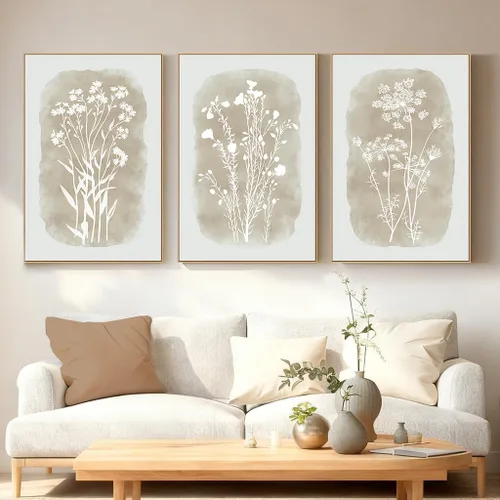 Miniatura 12 de Zessonic Arte de Pared de Boceto de Árbol Vintage Lienzo Botánico de Naturaleza Salvaje Juego de Arte de Árbol de Roble de 3 Piezas, Impresiones