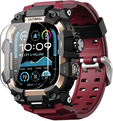 Miniatura 15 de ULTIMAL - Funda resistente con correa para Apple Watch 49mm, compatible con Apple Watch Ultra 3/2/1, cubierta protectora a prueba de golpes de grado