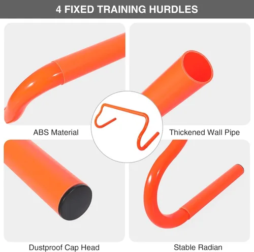 Miniatura 6 de Vallas de agilidad ajustables, 4 alturas de vallas de entrenamiento de velocidad, equipo portátil de entrenamiento de velocidad con bolsa