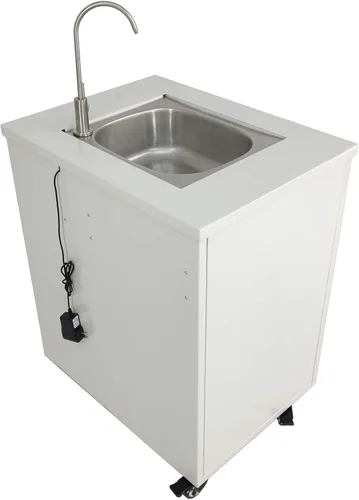 Miniatura 6 de Gabinete de acero Fregadero portátil Fregadero autónomo Estación de lavado de manos Fregadero móvil Fuente de agua Fuente de agua 110V/12V