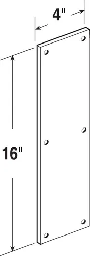 Miniatura 2 de Prime-Line J 4626 Placa para empuje de puerta, 4 pulgadas x 16 pulgadas, acero inoxidable (Paquete individual)