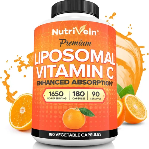 Miniatura 2 de Nutrivein Glutatión liposomal premium, cápsulas de vinagre de sidra de manzana y suplemento de vitamina C: Vitamina C, cápsulas ACV y suplemento