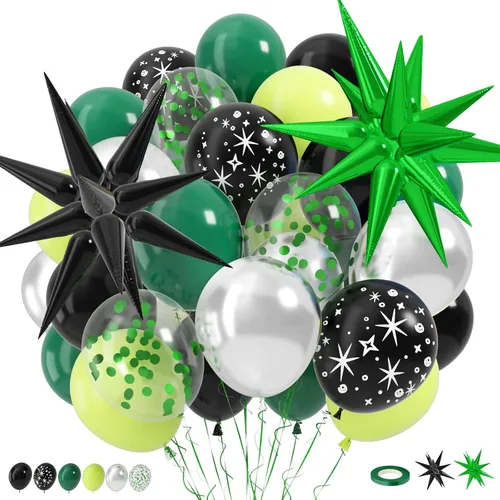 Miniatura 8 de Globos de fútbol, globo de látex marrón salvia de 12 pulgadas con globos de papel de aluminio impresos de fútbol, decoraciones de fiesta de fútbol