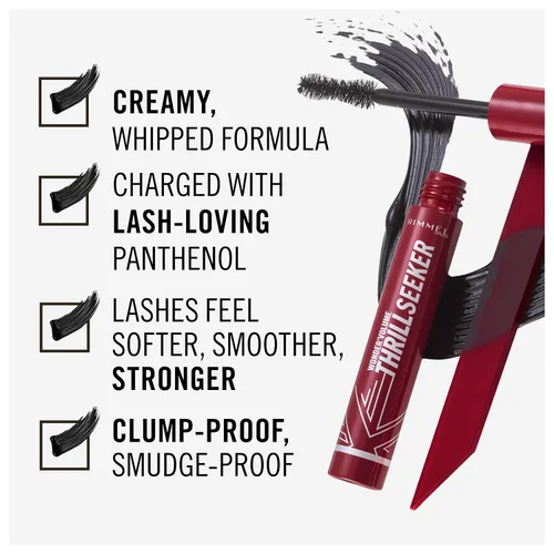 Miniatura 4 de Rimmel London Wonder'Volume Thrill Seeker, 001 Extreme Black, rímel, volumen audaz, alargamiento, sensación sin peso, no se aglutina, sin manchas