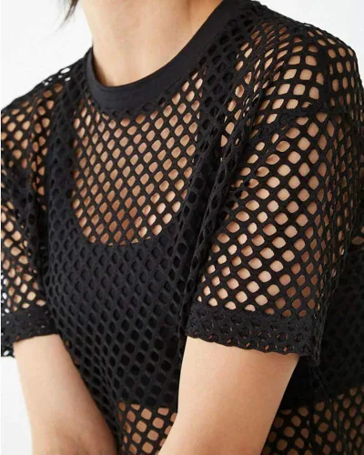 Miniatura 4 de CLOZ - Camiseta de malla para mujer