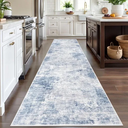 Miniatura 730 de IOHOUZE Alfombra abstracta lavable de 3 x 12 pies para pasillos, antideslizante para cocina, camino de entrada de lana sintética para interiores