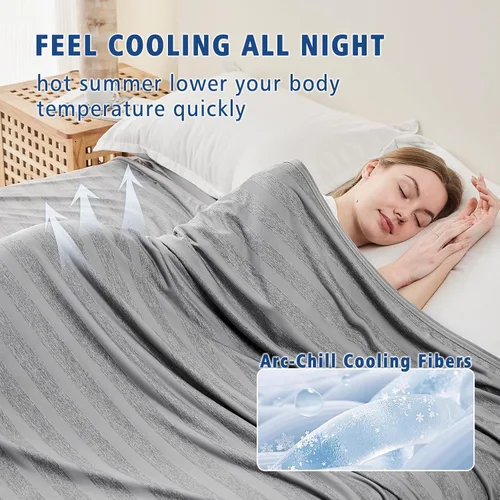Miniatura 4 de EMME Manta Refrescante, Manta de Verano Delgada y Liviana para Sofá, Mantas Frías para Cama para Personas que Duermen con Calor, Doble Cara