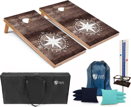 Miniatura 13 de Tailgating Pros Juego de tablas de agujero de maíz con bolsas de frijoles, marcador de puntuación y estuche de transporte, lanzamiento de bolsas