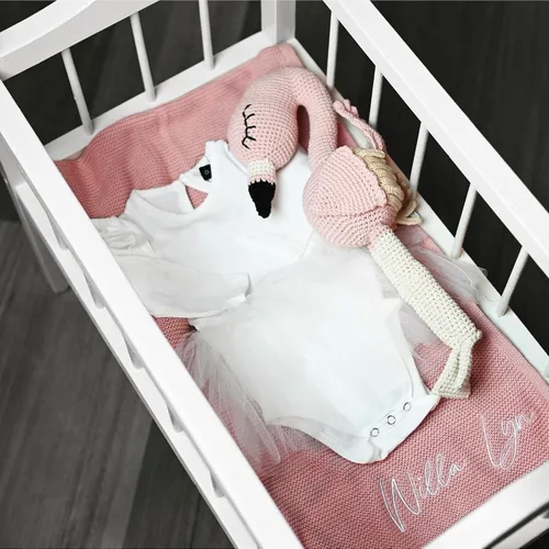 Miniatura 3 de Noni Manta de punto personalizada de lujo para bebé, manta de bebé con nombre bordado, manta de bebé niña y bebé, regalos de ducha, recién nacido