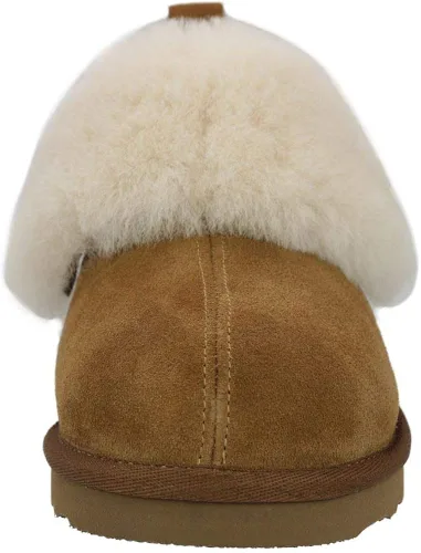Miniatura 4 de PAMIR Botines de piel de oveja genuina para mujer, botines de espuma viscoelástica para interiores y exteriores, Negro
