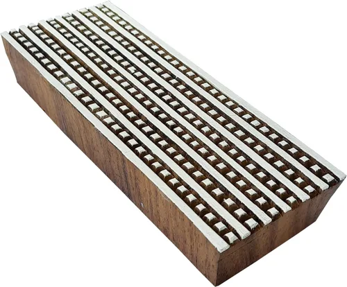 Miniatura 13 de Bloque de impresión intrincado patrón de borde floral grande sello de madera grande