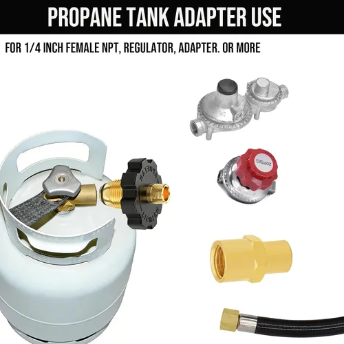 Miniatura 3 de Accesorios adaptadores de tanque de propano, adaptador de montaje de gas propano POL con rosca macho NPT de 1/4 de pulgada, POL a macho NPT de 1/4