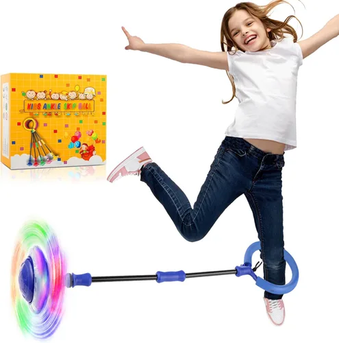Miniatura 9 de Ankle Skip Ball for Kids, Girls Toys Age 5 6 7 8 9 10 Years, Birthday Gift for Girls and Boys, Foldable Colorful Flash Wheel Skip Ball, Sports Rosa