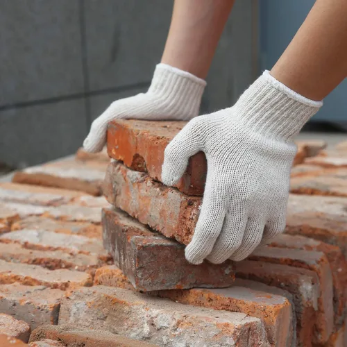 Miniatura 8 de MIG4U 12 pares de guantes de trabajo, guantes de cuerda de algodón para trabajo de seguridad, forro de guante, protector de manos, protección contra