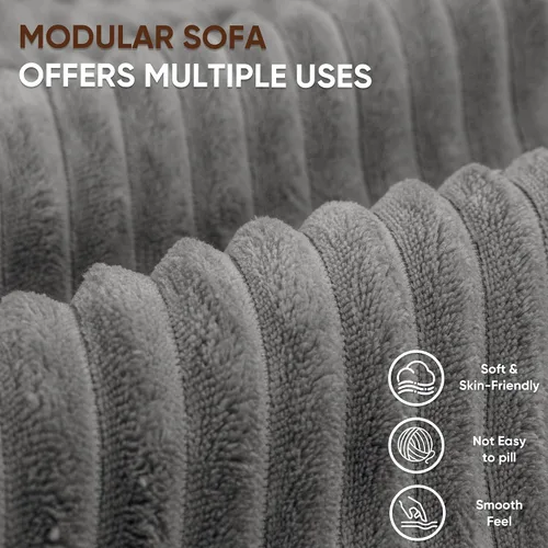 Miniatura 7 de VICTONE Sofás Seccionales Cloud de 108", Sofá Sin Huesos Modular en Forma de L con Asiento Profundo, Sofás Tapizados de Comodidad Moderna para Sala