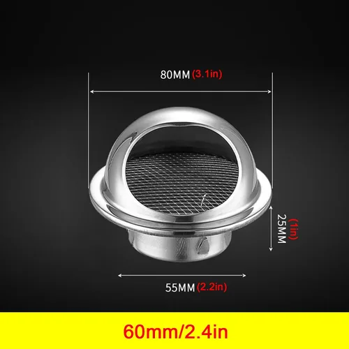 Miniatura 4 de Tapa de acero inoxidable 304 para chimenea, cubierta de ventilación de salida de aire de pared exterior, campana extractora, cubierta protectora