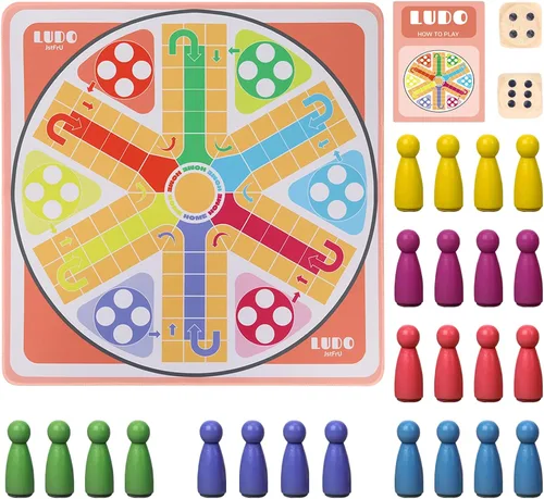 Juego de mesa Ludo de 20 pulgadas, juego de Ludo para adultos para 2-6 jugadores, juegos de mesa de Ludo y parchís, adecuados para reuniones