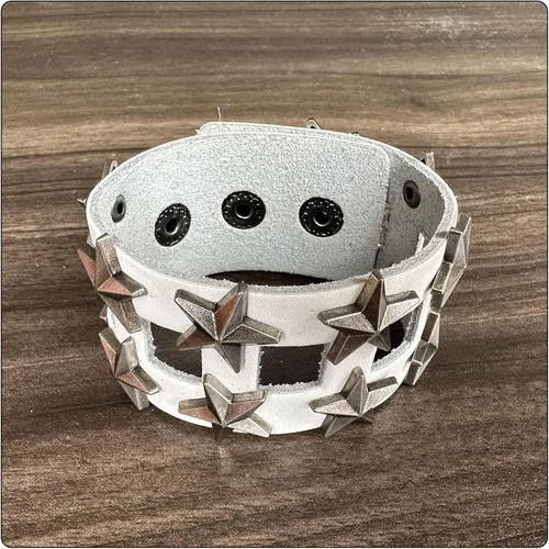 Miniatura 4 de Pulsera de cuero ancho de estrella de aleación punk rock