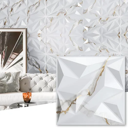 Miniatura 15 de Art3dwallpanels Paquete de 33 paneles de pared 3D de diamante para decoración de pared interior, paneles de pared con textura de flores de PVC