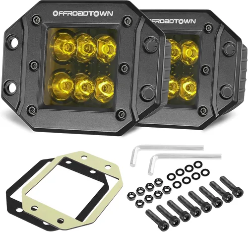 Miniatura 19 de Cápsulas LED de montaje empotrado, OFFROADTOWN de 5" y 12,000 lm, luz LED CREE para conducción, luz de respaldo y reversa, barra de luz empotrada