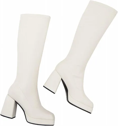 Miniatura 9 de JINFAXIE Botas altas hasta la rodilla con plataforma para mujer