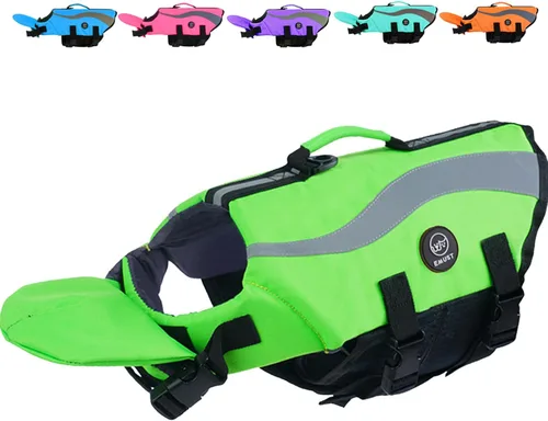 Miniatura 14 de EMUST Chalecos salvavidas ajustables para perros pequeños con flotabilidad mejorada, chaleco de natación para perros pequeños con asa de rescate