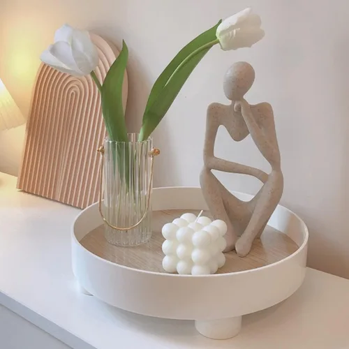 Miniatura 2 de Dnoifne La escultura del Pensador, adornos para acuario, estatua de escultura abstracta, arte decorativo de regalo, figura de decoración del hogar