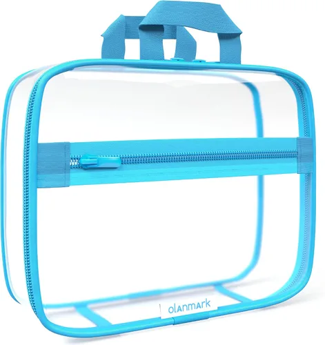 Miniatura 12 de Olanmark Neceser transparente - Bolsa de maquillaje de PVC - Estuche de viaje grande transparente para cosméticos - Cubo de embalaje transparente