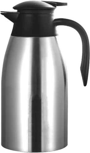 Miniatura 10 de Jarra térmica de acero inoxidable, hervidor de vacío de doble pared de 68 onzas (2 litros), termo para café, té, agua caliente, 24 horas mantiene