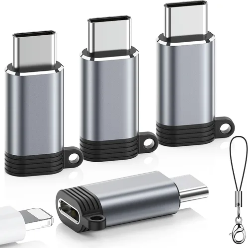Miniatura 11 de LERTOSEN Paquete de 4 adaptadores Lightning a USB C, carga rápida y sincronización de datos para iPhone 15/16/17 Pro/Pro Max, accesorio adaptador