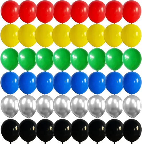 Miniatura 12 de Jobkoo Globos Azules y Blancos, 60 Pzs Globos de Látex Pastel Azul Bebé Plateado de 12 Pulgadas con Globos de Confeti Metálico Globos de Graduación