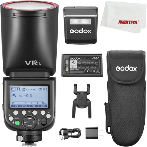 Miniatura 11 de Godox V1 Pro S V1Pro S TTL - Flash de cámara de cabeza redonda de iones de litio para Sony, reciclaje rápido de 1.5s, 480 estallidos de potencia